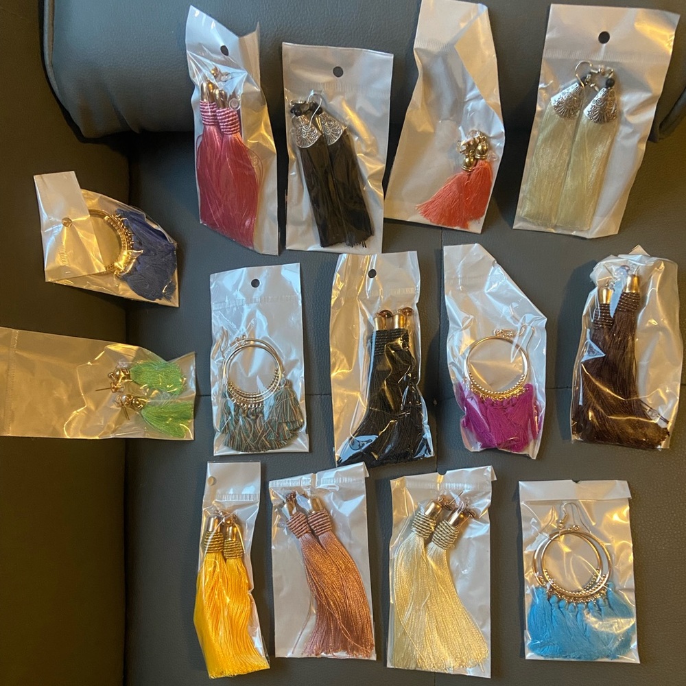14 pair NEW tassel earrings